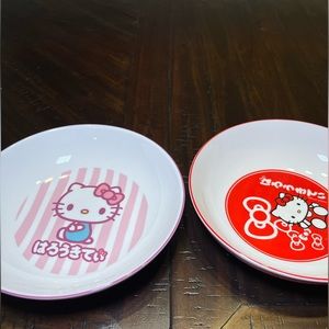Hello Kitty Ceramic 9” Pasta Bowls Set of 2 Different Bowls